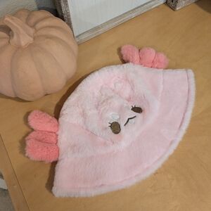 Maxolotl the Axolotol Fuzzy Bucket Hat Small Business Pink